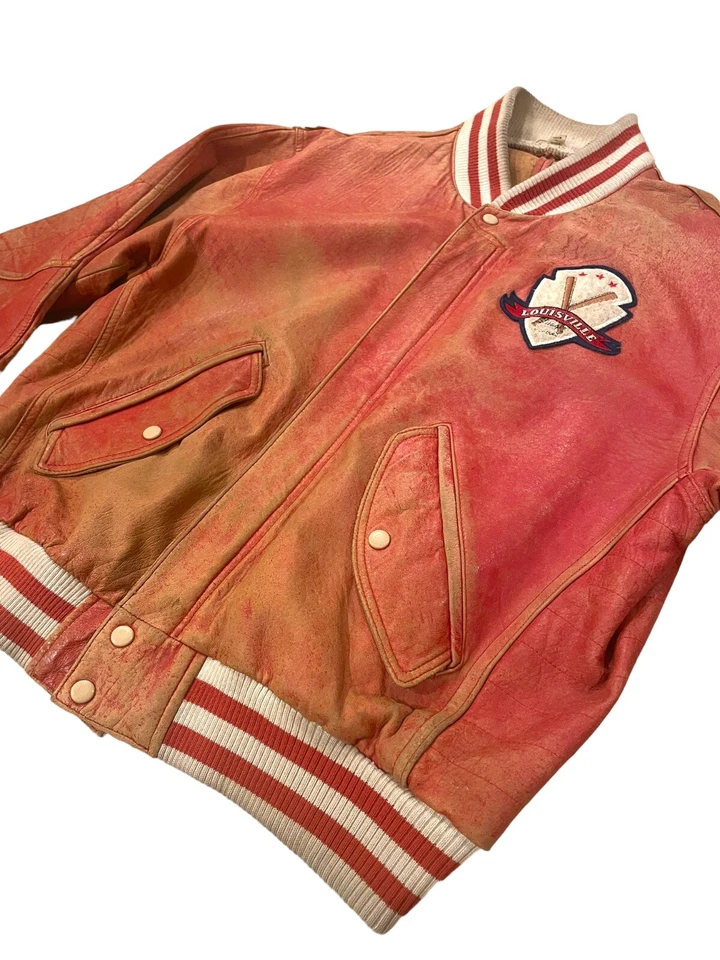 Rare VTG LOUISVILLE SLUGGER Original Baseball Powerized Leather Jacket  SZ L - Image 3 of 4