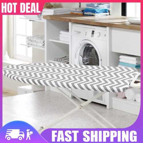 150x50cm Extra Thick Cotton Iron Cover Elastic Edge Striped Ironing Board Cover - Imagen 1 de 11