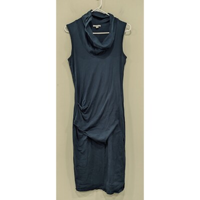 james perse sleeveless ruched dress James Perse Sleeveless Tank Maxi Dress Scoop Neck Ruched Relaxed Luxury Size 0