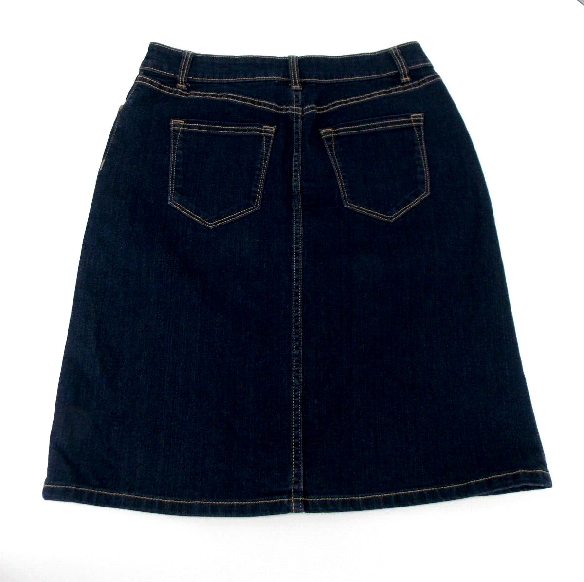 Croft Barrow Jean Skirt Women s Size 4 Stretch Classic Fit Denim Excellent
