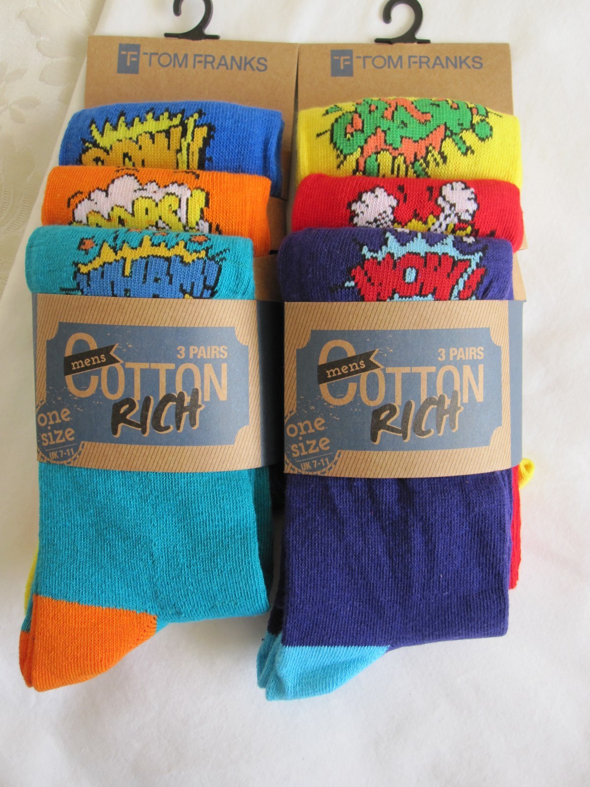 SAOLA BNWT 6 PRS "TOM FRANKS" SIX NOVELTY DESIGN SOCKS 7 11 FREE POST TO UK ONLY