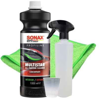 SONAX Profiline 1000ml Multistar + Sprühflasche + Microfasertuch + Messbecher