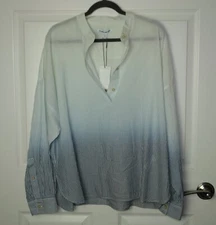 NWT Elizabeth and James Flint Pullover Long Sleeve Blouse Ombre Indigo Stripe M