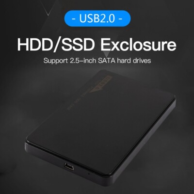USB 2.0 Hard Disk Box Enclosure 2.5 inch SATA HDD SSD Mobile External Case