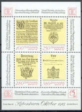 Denmark #MiBl4 MNH S/S 1985 HAFNIA Copenhagen Statutes Letters Laws [772]