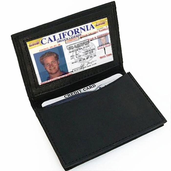 RFID блокировки черной кожи мужской складного тонкий окно ID тонкий кредитных карт бумажник  - Изображение 2 из 4