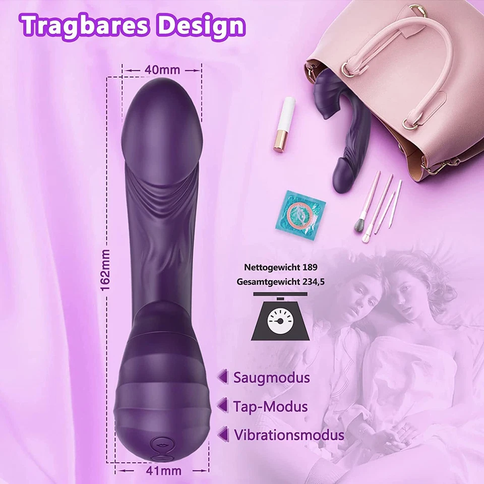 Flattern Dildo Vibrator Rabbit Klitoris G-Punkt Massage Sexspielzeug für Frauen - Bild 4 von 4