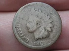 1865 Indian Head Cent Penny- Plain 5, About Good Details