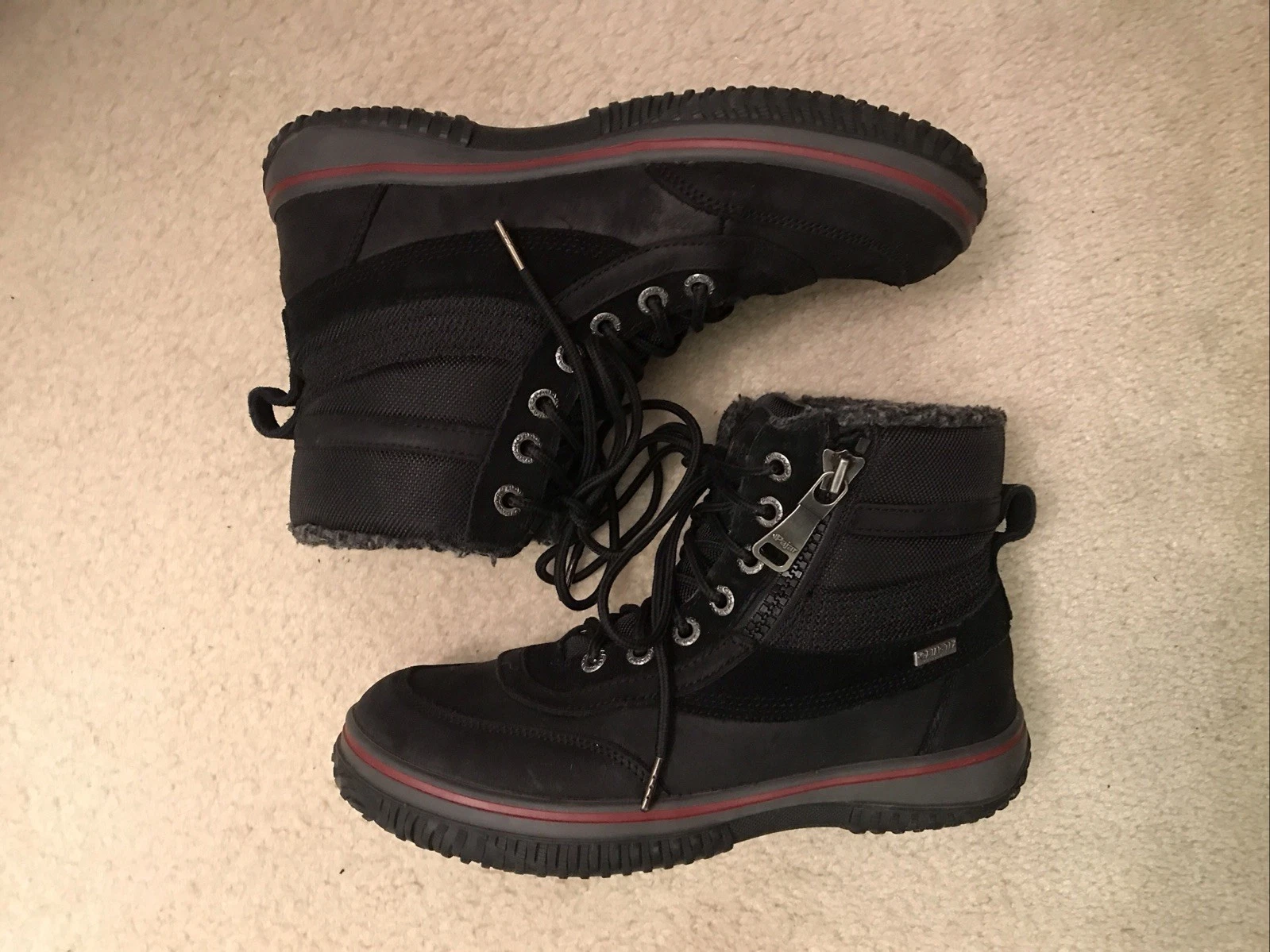 Mens Pajar Canada Comfort Fit Waterproof Black Leather Winter -30F Boots US8-8.5