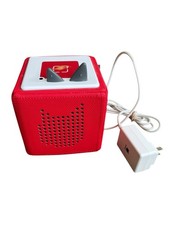 Toniebox TONIES Audio Red Box Player And Charger Excellent Fast Ship 