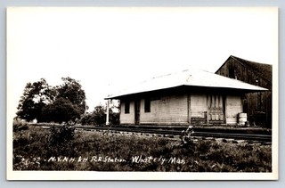 RPPC Whately MA NYNH&H Railroad Station Train Depot Kodak Photo Postcard