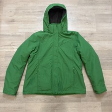 Lands End The Squall Green Waterproof Windproof Fleece Lined Hooded Parka Coat L