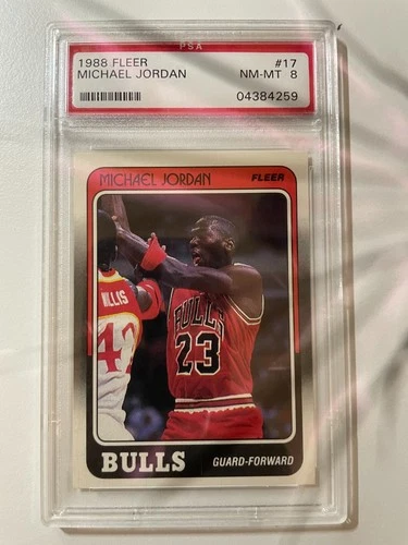 1988 FLEER #17 MICHAEL JORDAN PSA 8