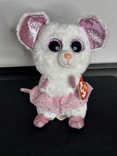 Ty Beanie Boos Nina The Ballerina Mouse 6" Plush Stuffed Animal Pink Glitter