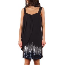 Christian Dior Boutique Women's Black Silk Embellished Cocktail Dress FR 38 / 6
