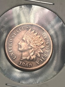1869 indian head cent  high grade