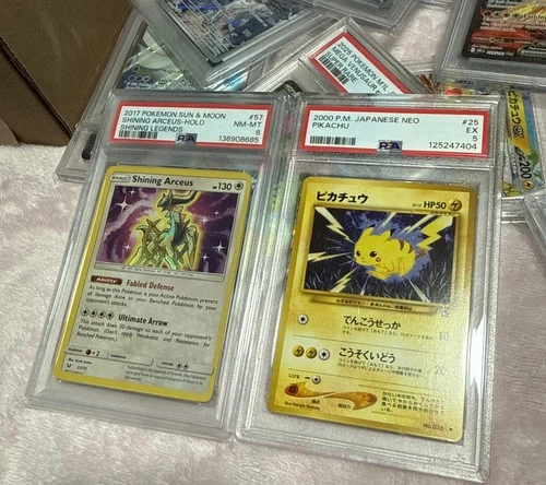 Pokemon Japanese Neo 1 Genesis 025 Pikachu 2000 Card 25 PSA 5-8 Arceus-holo