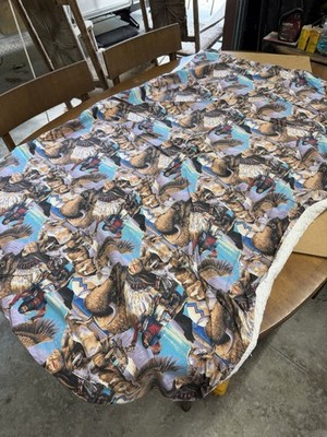 Native American Vintage Quilt 60x37 Great Condition 