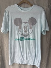 Disney Parks Arendelle Aqua Metallic Glitter Mickey T-shirt Adult Med Walt World
