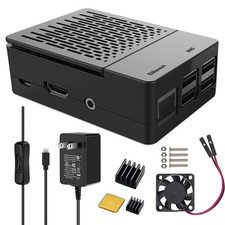 iUniker Raspberry Pi 3 Case with Fan  MicroUSB 5V 3A Power Supply Black