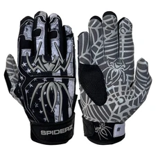Spiderz Hybrid Custom Baseball/Softball Batting Gloves - Chrome Flag - Medium