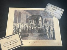 A Lincoln Reprint Funeral Litho, and 2 reprint Funeral Cards, from old sources