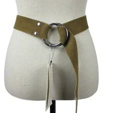 Chico’s Genuine Suede Chestnut Brown Sash Belt Size L New Cottagecore Boho Chic