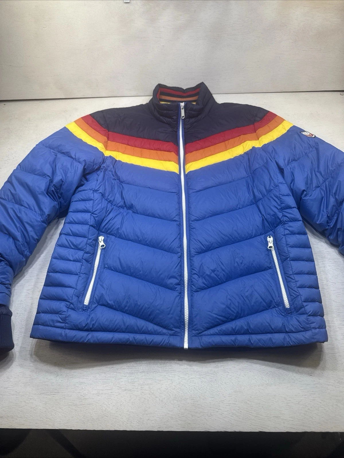 Marine Layer x Lost & Found Zurich Puffer Large Jacket Colorblock Men's