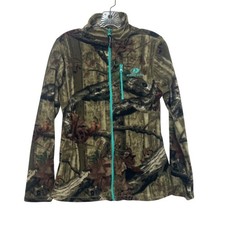 Mossy Oak Camo Full Zip Fleece Jacket Break-Up Infinity Womens Small Green Brown