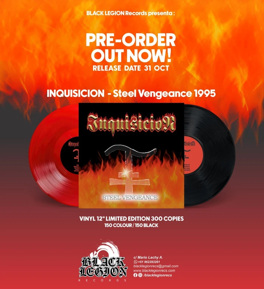 INQUISICION -  Steel Vengeance (LIM. 150 RED LP*CHILE HEAVY METAL CLASSIC 1996) - Bild 2 von 2