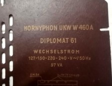 Röhrenradio Rückwand Hornyphon - W 460A - DIPLOMAT 61 - (0938)