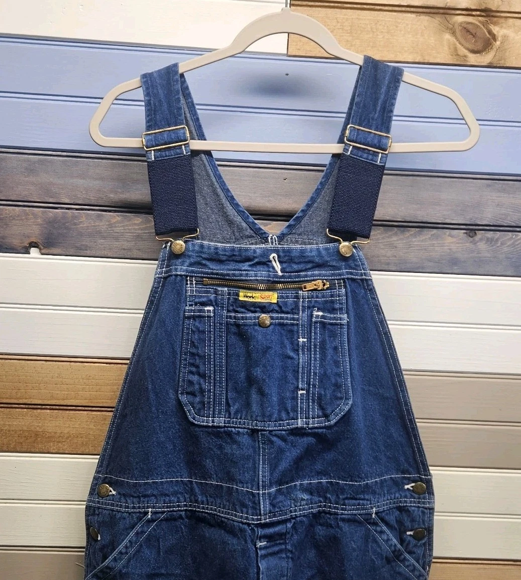 VTG Work n' Sport Bib Overalls Men 40x28 Jean Workwear Outdoor Farmer Rancher