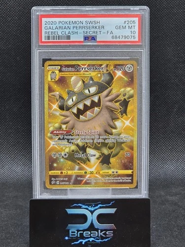 2020 Pokemon Rebel Clash Galarian Perrserker #205 Rare Full Art PSA 10 Gem Mint