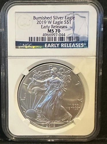 2019-W Burnished American Silver Eagle NGC MS70 Early Releases