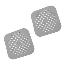Square Drain Cover for Shower 5.7-inch TPR Drain Hair Catcher Flat Silicone P...