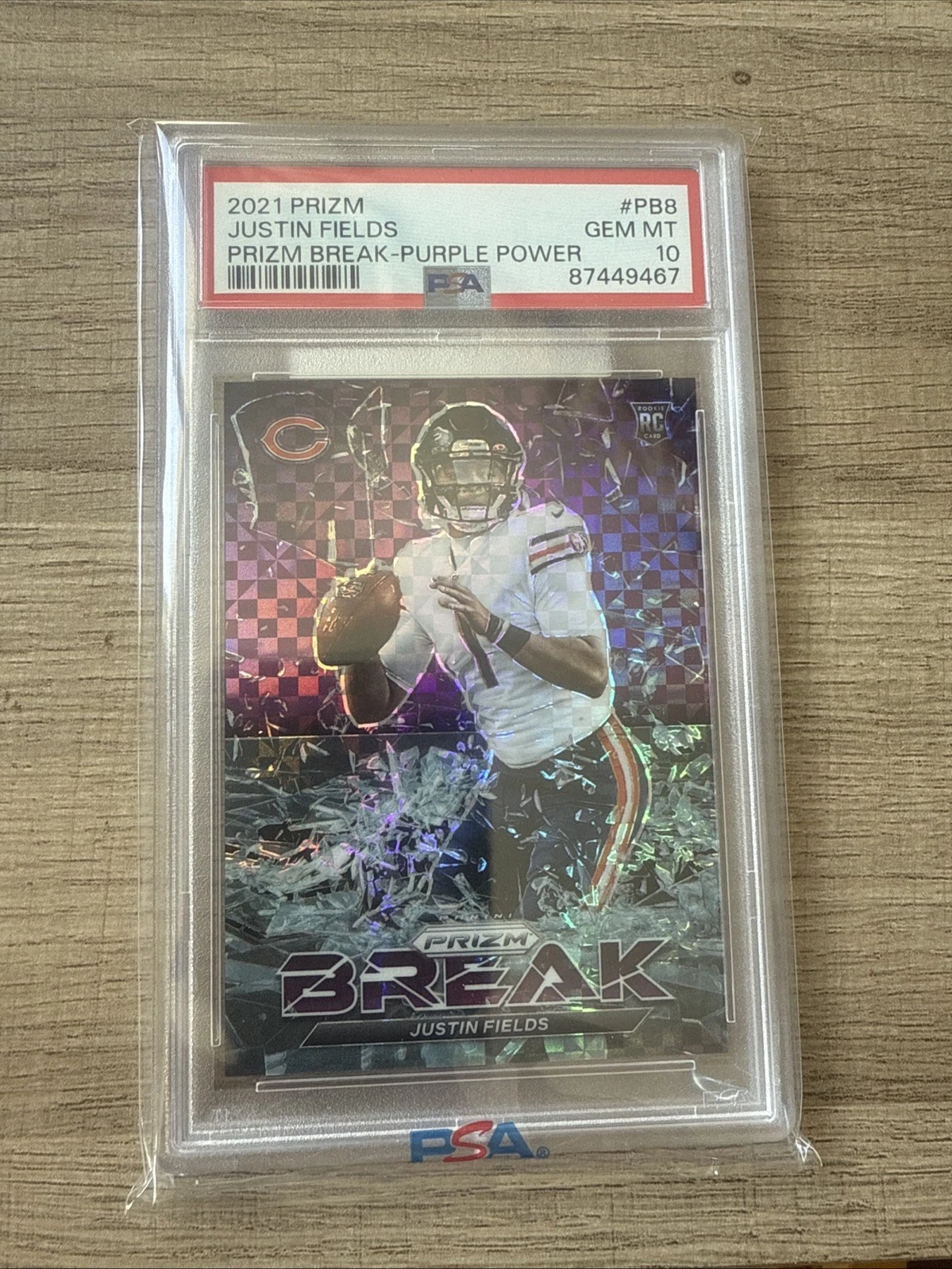 Justin Fields Panini Prizm Prizm Break #PB8 Purple Power