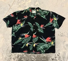 Vintage Paradise Found Men's Floral Monstera Bird of Paradise Hawaiian Shirt