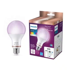 100-Watt Equivalent A21 LED Smart Wi-Fi Color Changing 2700 (K) Light Bulb Power