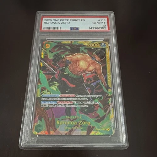 Bandai One Piece CCG Roronoa Zoro OP06-118 Premium Booster Foil PSA 10 Eng
