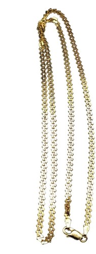 Milor Itlay 925 Vermeil Flat Oval Link Chain Gold Plated Sterling Silver 24" - Picture 2 of 13
