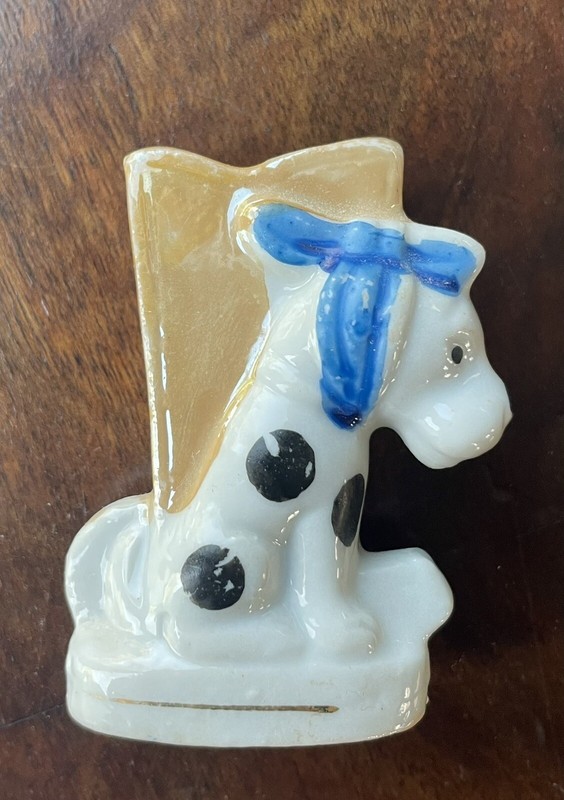 Vintage Child’s Novelty Ceramic Toothbrush Holder, Dog With Toothache