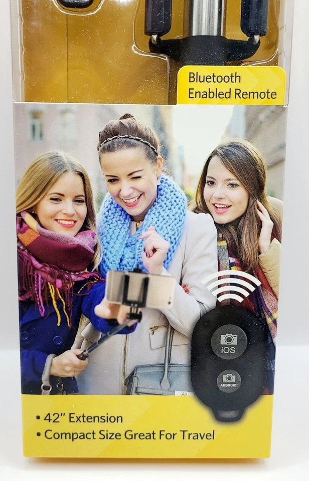 Палка для селфи Kodak SP140 с беспроводным пультом дистанционного управления компактная для путешествий 42 дюйма - Изображение 3 из 4