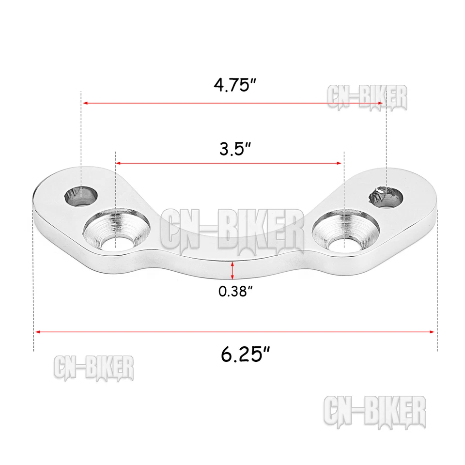 Para Harley Springer ADN Manillar Árbol Adaptador Abrazadera Convertidor 3.5"~4.75" Elevadores Foto 2 de 4