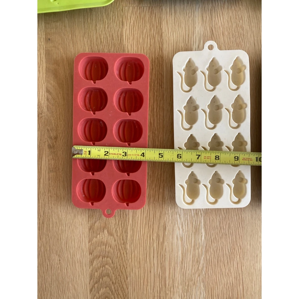 LOT of 12 Silicone Ice Cube Trays Ikea/Halloween/Tiny Gummy Crushed Ice Molds - Image 3 of 4