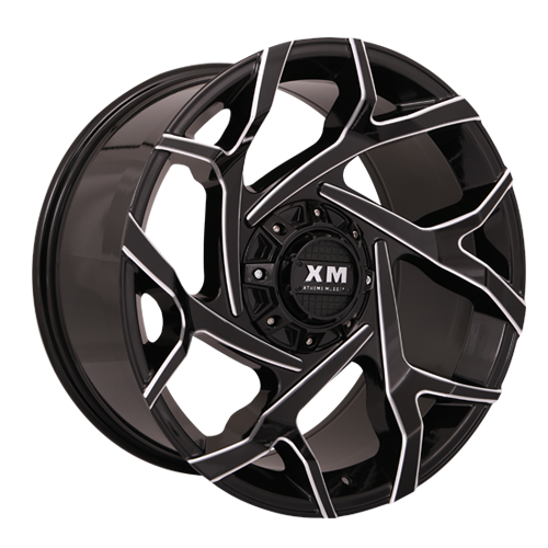 20x10 Xtreme Mudder XM 333 Wheels Black Offroad 5lug Rims 33" Tires