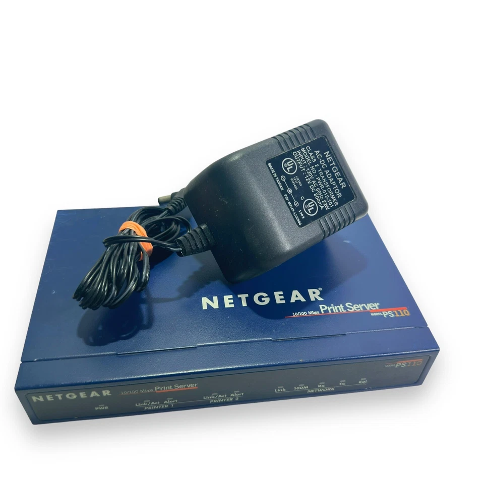 Netgear PS110 10/100 Mbps 2 Port Print Server W/AC-Adapter - Image 3 of 4