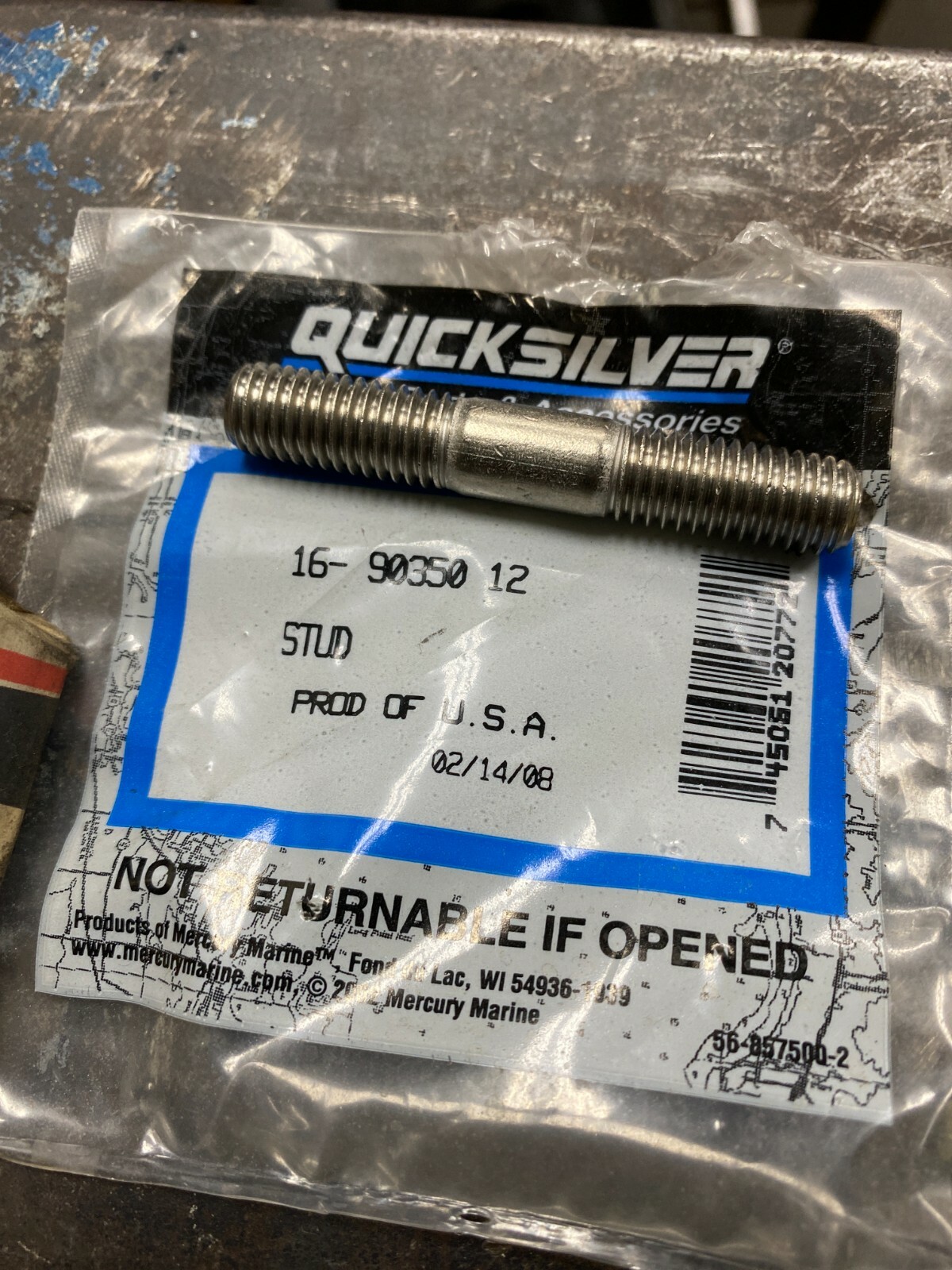 NOS OEM MERCURY QUICKSILVER STUD PN 16-9035012 | eBay