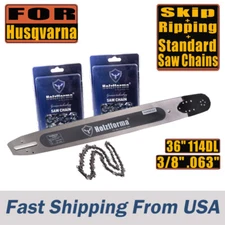 36" 3/8" .063 114DL Guide Bar Skip Ripping Saw Chain For Husqvarna 268 272 xp