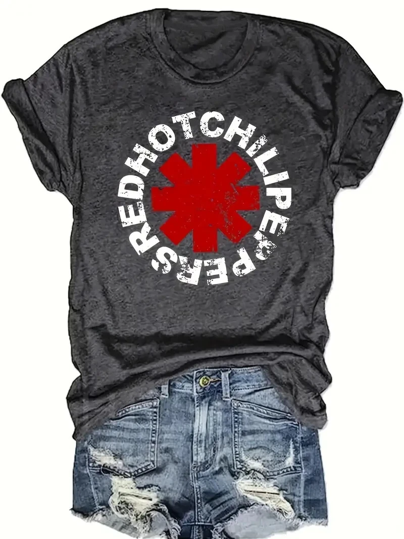 Maglietta Red Hot Chili Peppers Uomo/Donna: Vintage Distressed Logo - Nero, Taglia Small, 100% Cotone - 2
