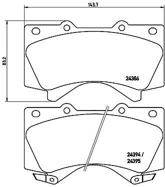 BREMBO P 83 107 Kit pastiglie freno per TOYOTA LAND CRUISER 200 (_J2_), LAND CRU